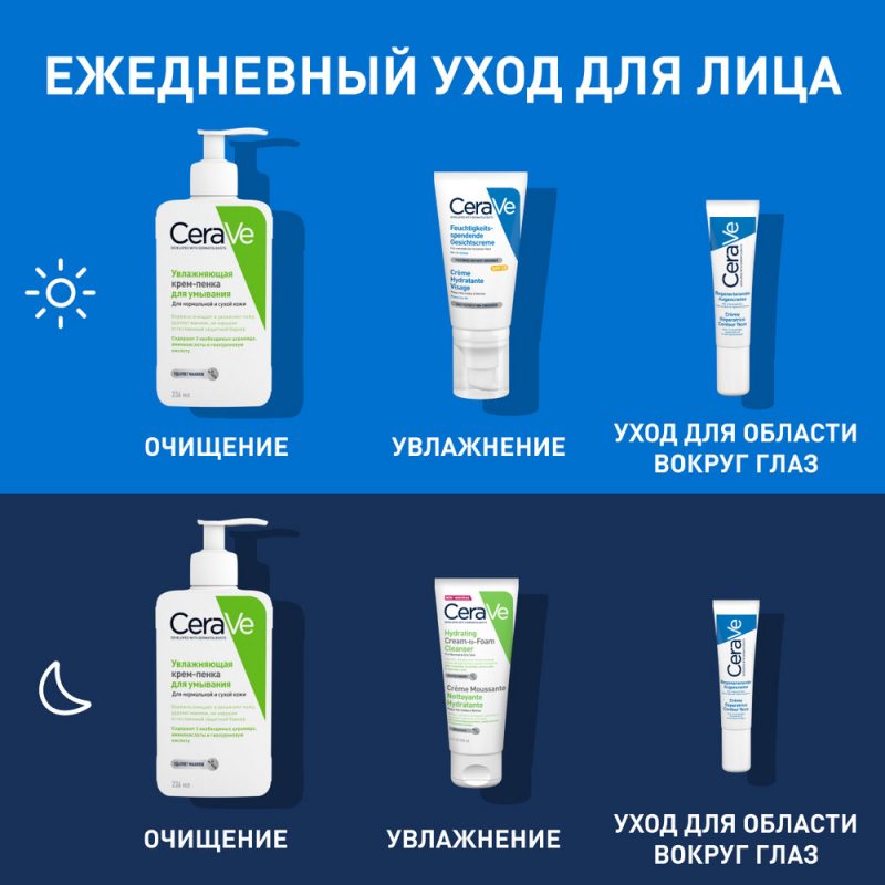 Cerave Крем-пенка увлаж  для умывания д/норм и сух.кожи 236 мл