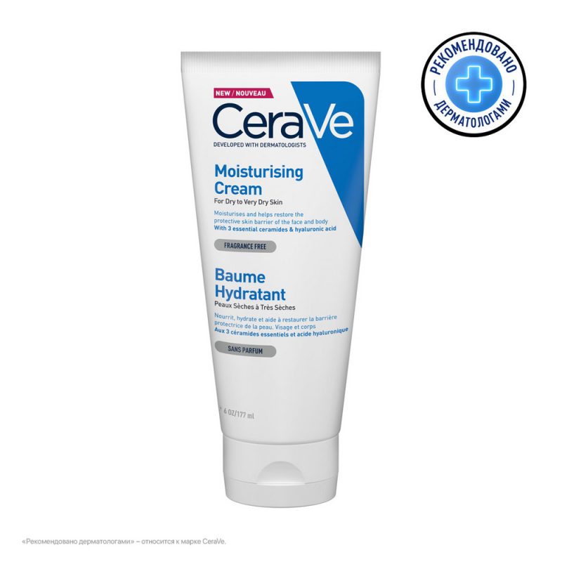 CeraVe увлажняющий крем для сухой и очень сухой кожи лица и тела Moisturizing Cream, 177мл
