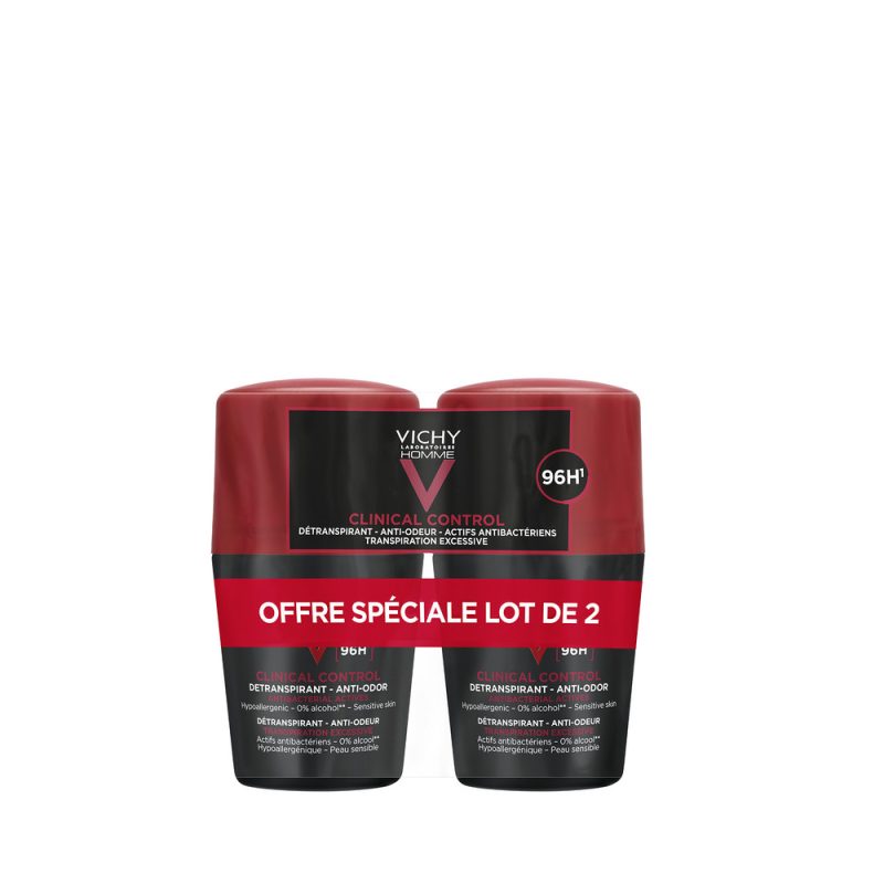 VICHY DEODORANT Clinical control мужской 2x50ML 96H набор мужской дезодорант