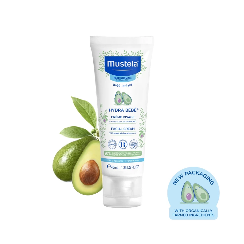 MUSTELA Увлажняющий крем для лица с экстрактом авокадо Hydra Bebe Facial Cream, 40 мл