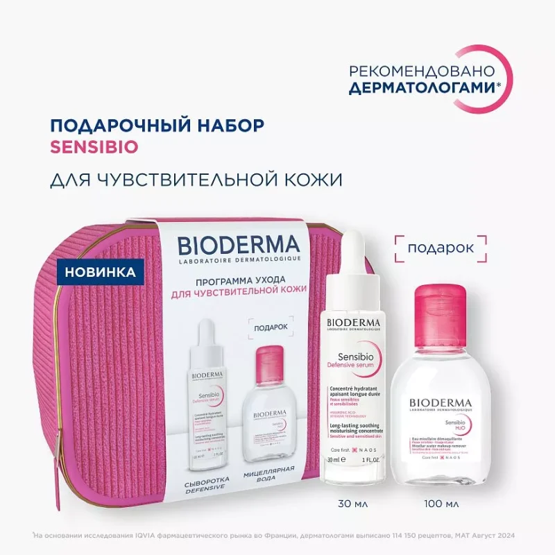 BIODERMA Sensibio Подарочный набор для ухода за чувствительной кожей с косметичкой