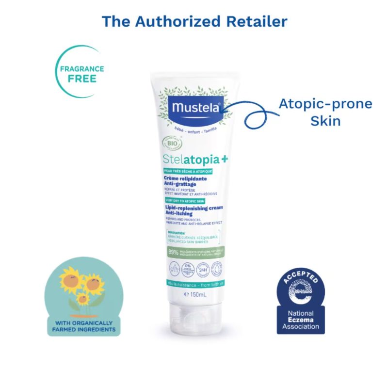 Mustela Stelatopia+ Липидовосстанавливающий эмолент крем для детей 150мл