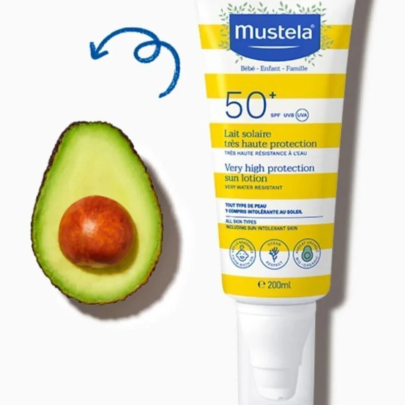 Солнцезащитный лосьон для лица и тела с высокой степенью защиты Mustela Bebe Enfant Very High Protection Face And Body Sun Lotion SPF 50+ 200 мл