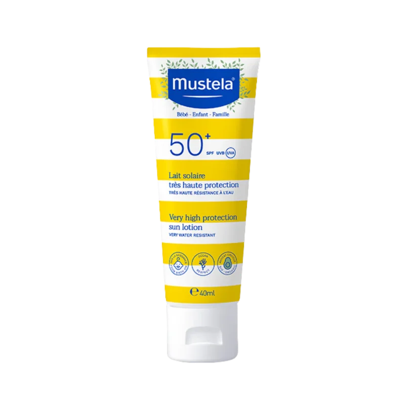 Солнцезащитный лосьон для лица и тела с высокой степенью защиты Mustela Bebe Enfant Very High Protection Face And Body Sun Lotion SPF 50+ 40 мл