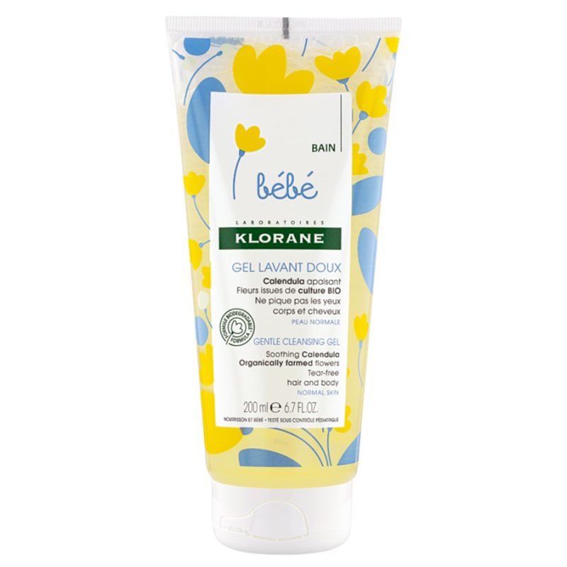 Klorane BEBE Нежный очищающий гель для тела и волос 200мл